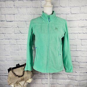 Kailas Size Large Mint Green Fleece Full Zip Jacket Hiking Womens Mock Neck EUC
